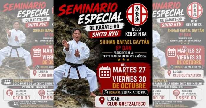 Shihan Rafael Gaytán impartiendo instrucción de Dento Mabuni Shito Ryu Karate-Do.