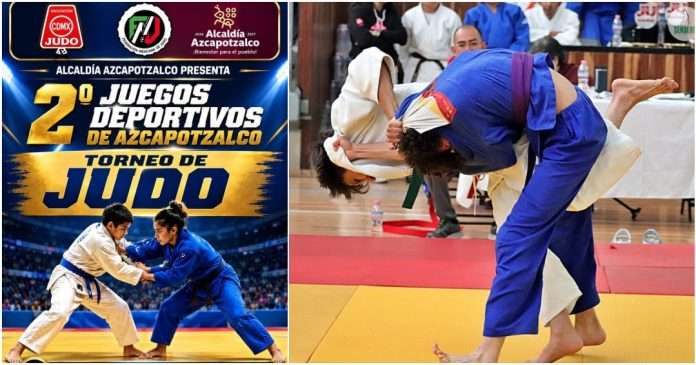 Competidores en acción durante el torneo de Judo de los Juegos Deportivos de Azcapotzalco 2026.