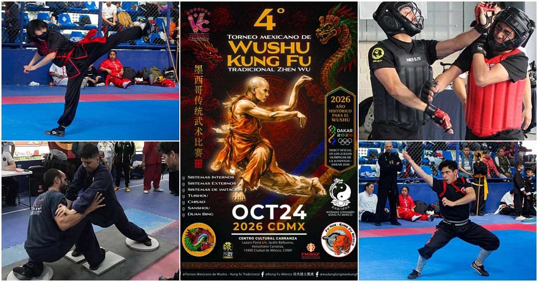 Espectáculo de Dragón Quetzalcóatl y Danza de León en el 4 Torneo Mexicano de Wushu Kung Fu Tradicional Zhen Wu.