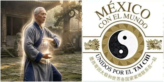 Practicante de Qigong realizando el sistema Yi Jin Xi Sui Gong de Shaolin.