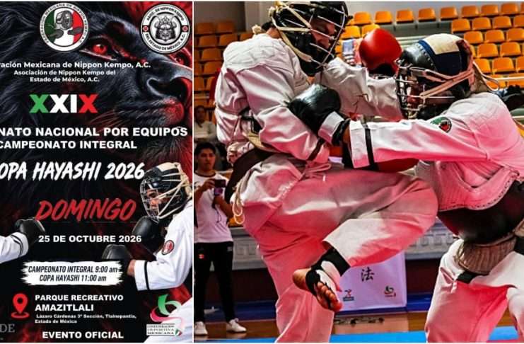 La contundencia del Nippon Kempo llegará al Parque Recreativo Amazitlali con el XXIX Campeonato Nacional y Copa Hayashi 2026 Combate con armadura Bogu en el XXIX Campeonato Nacional de Nippon Kempo Copa Hayashi 2026.