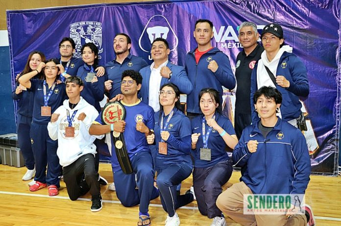 La UNAM celebró el histórico debut de su Asociación de Kickboxing en un torneo dominado en el medallero por el Estado de México.