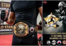 Presentan el Cinturón de Gala que Coronará al Gran Campeón del Torneo “Gold Star 2026” Cinturón de Gala oficial para el Gran Campeón del Torneo Gold Star 2026 en Salamanca.