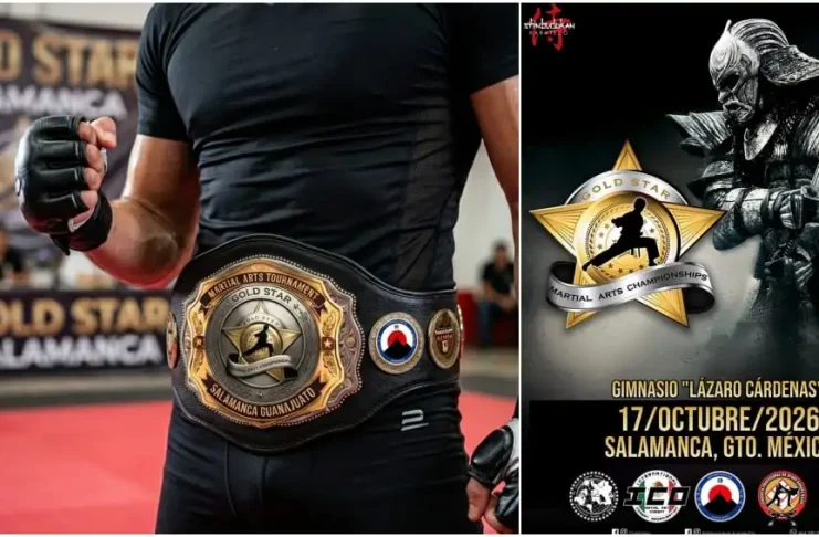 Presentan el Cinturón de Gala que Coronará al Gran Campeón del Torneo “Gold Star 2026” Cinturón de Gala oficial para el Gran Campeón del Torneo Gold Star 2026 en Salamanca.
