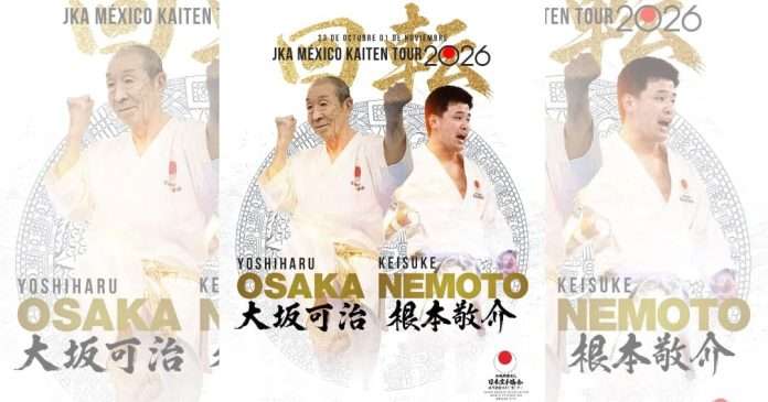Shihan Keisuke Nemoto y Shihan Yoshiharu Osaka Encabezarán Histórico JKA México Kaiten Tour 2026 Shihan Keisuke Nemoto y Shihan Yoshiharu Osaka instructores del JKA México Kaiten Tour 2026.
